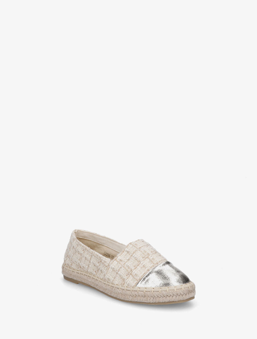 Espadrilles plates effet tweed - Beige - 2