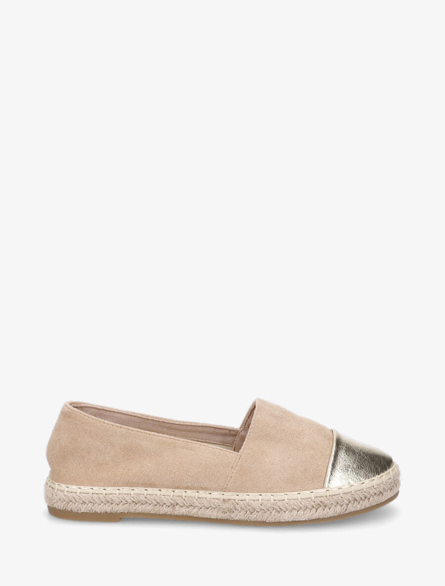 Espadrilles en suédine et simili - Sable - 5