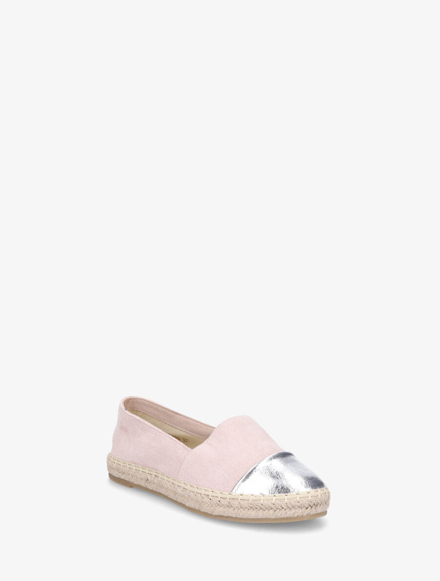 Espadrilles en suédine et simili - Rose - 2