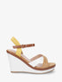 Sandales compensées bicolore - Camel - 1