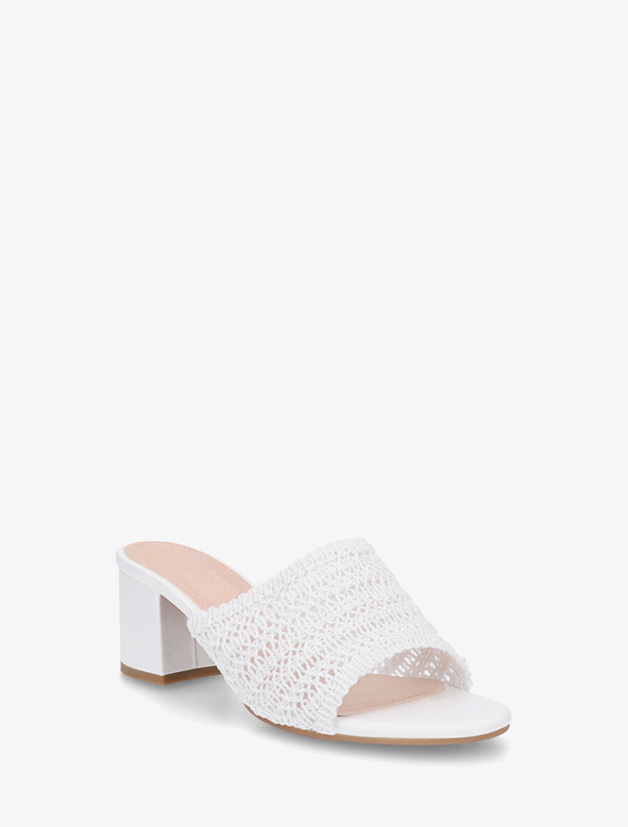 Mules à ganse style macramé - Blanc - 2