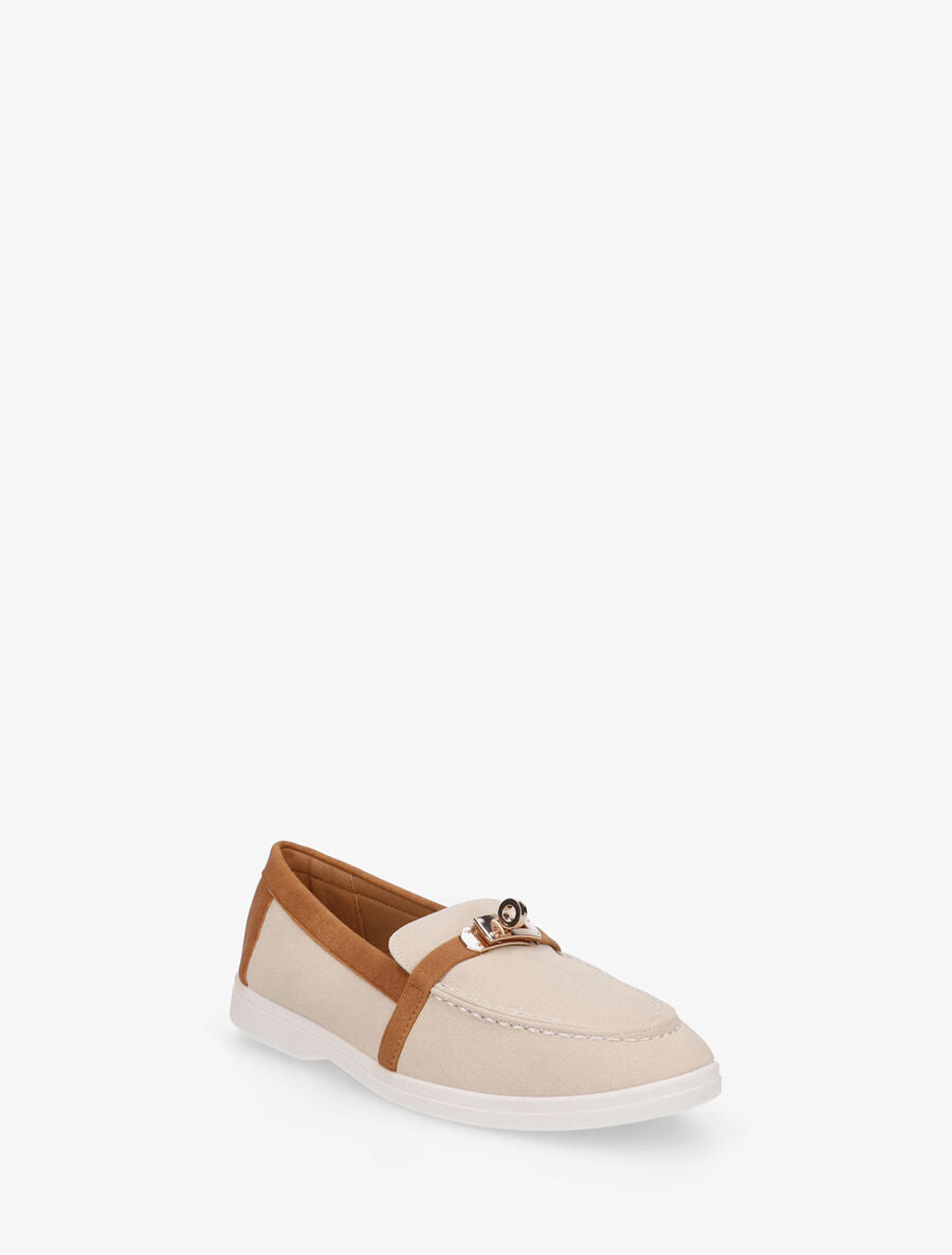 Mocassins bicolore effet nubuck - Beige - 2