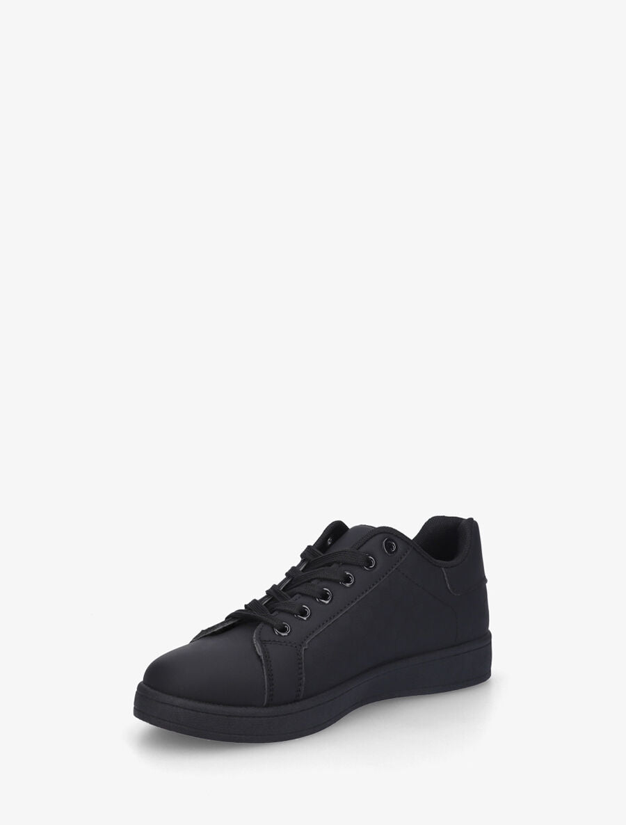 Sneakers plates à motif damier - Noir - 3