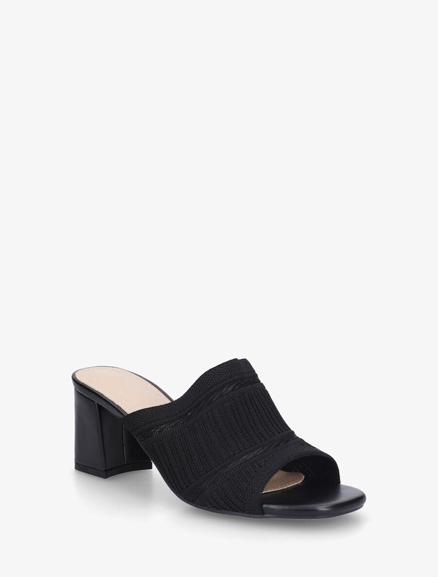 Mules à ganse en tissu - Noir - 2
