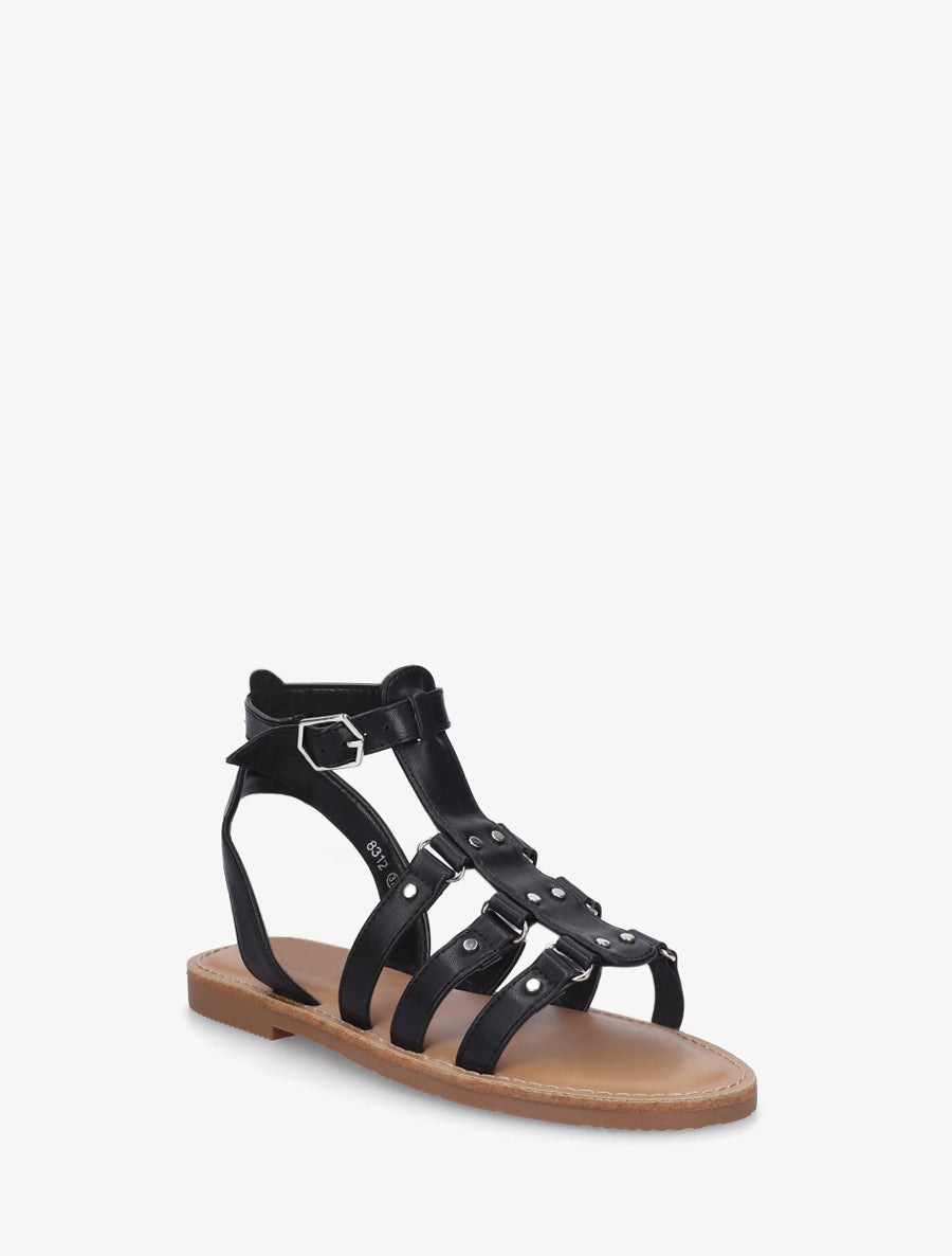 Nu-pieds cloutées style spartiate - Noir - 2