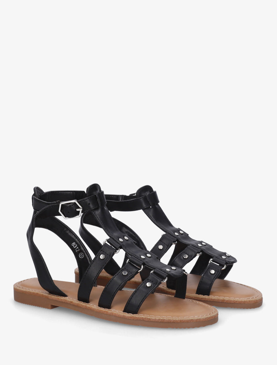 Nu-pieds cloutées style spartiate - Noir - 4