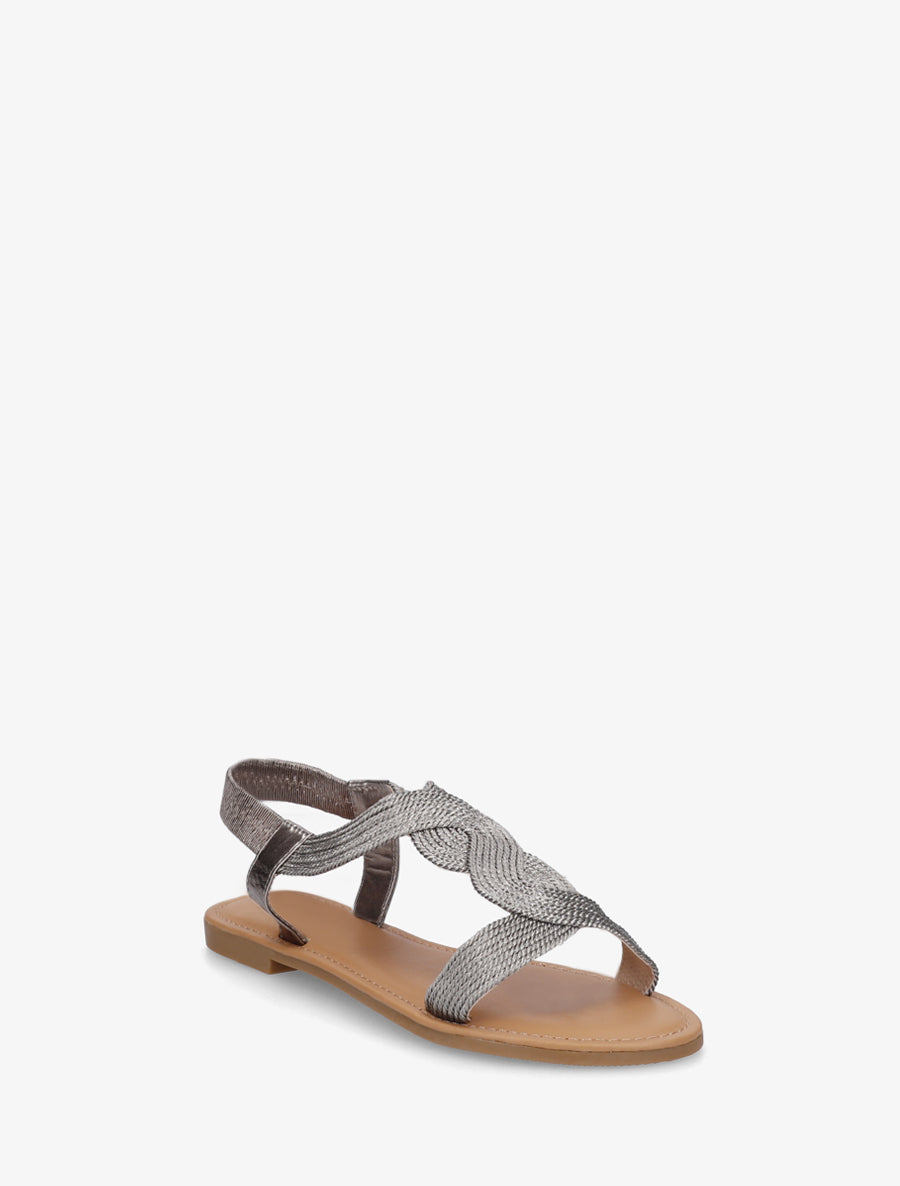 Nu-pieds à cheville élastiquée - Gris - 2