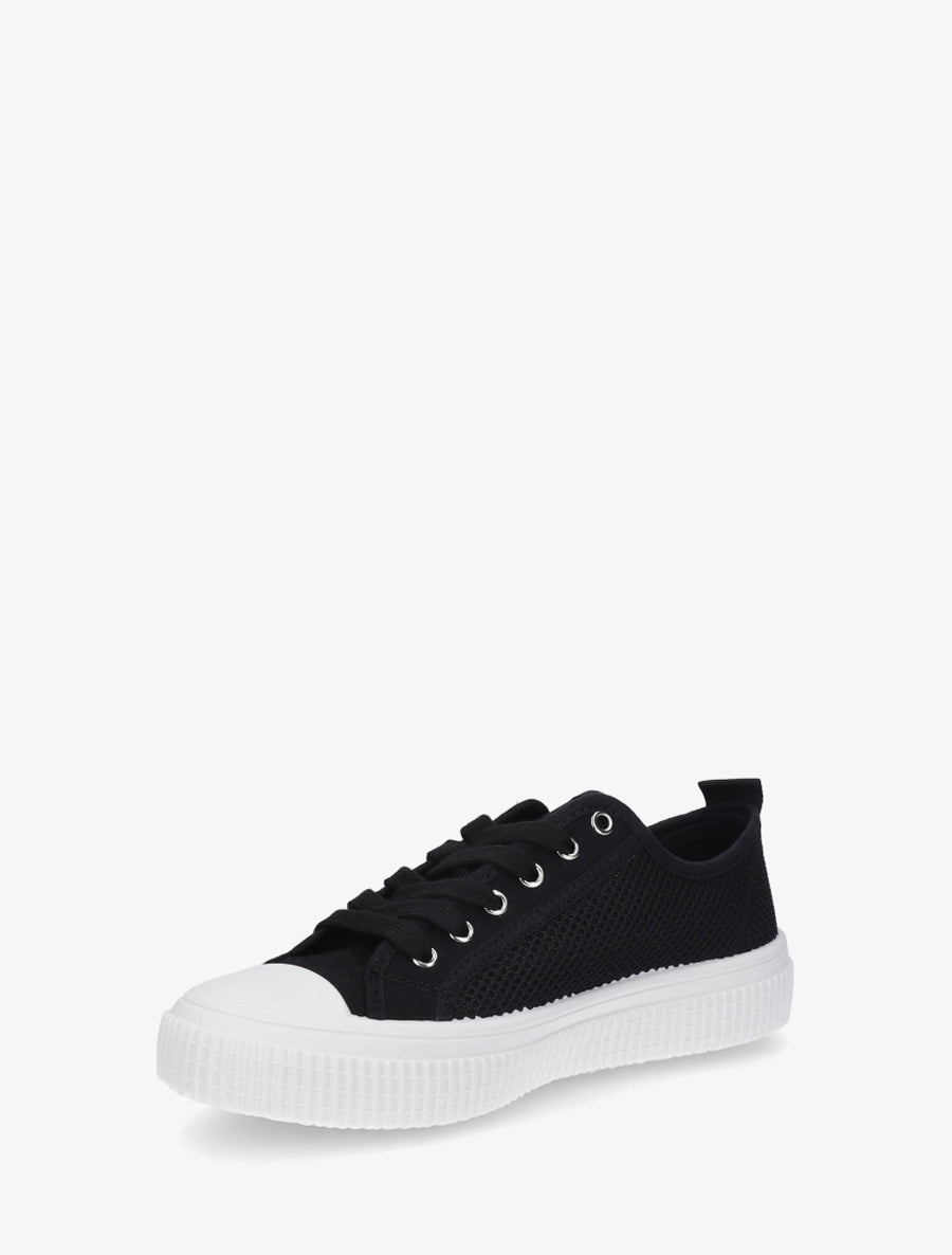 Sneakers unies en toile - Noir - 3