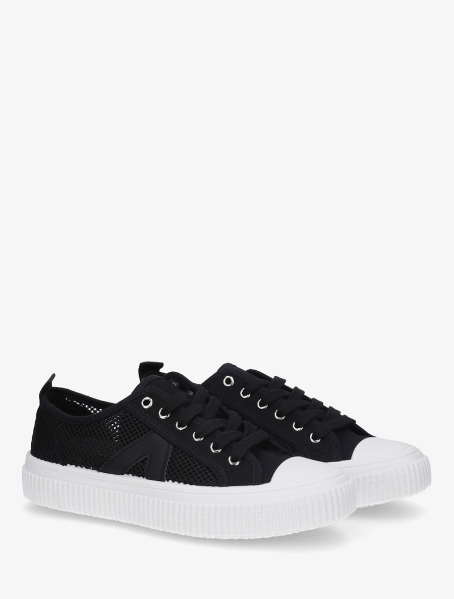Sneakers unies en toile - Noir - 4