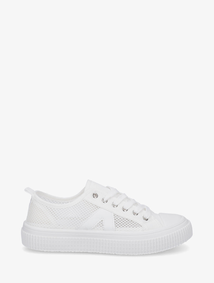Sneakers unies en toile - Blanc - 1