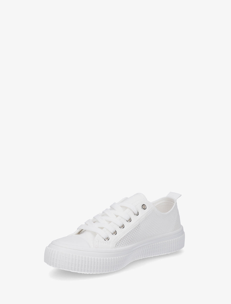 Sneakers unies en toile - Blanc - 3