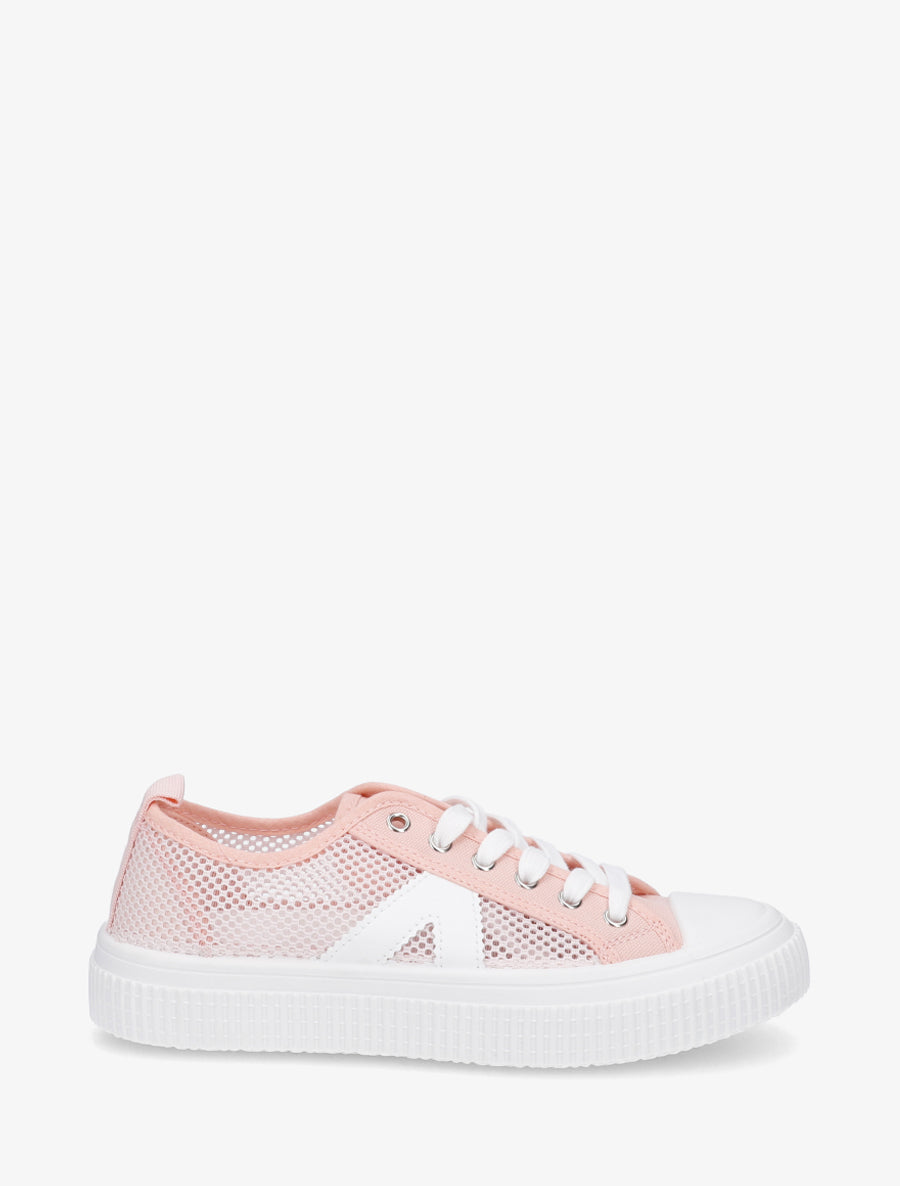 Sneakers unies en toile - Rose - 1