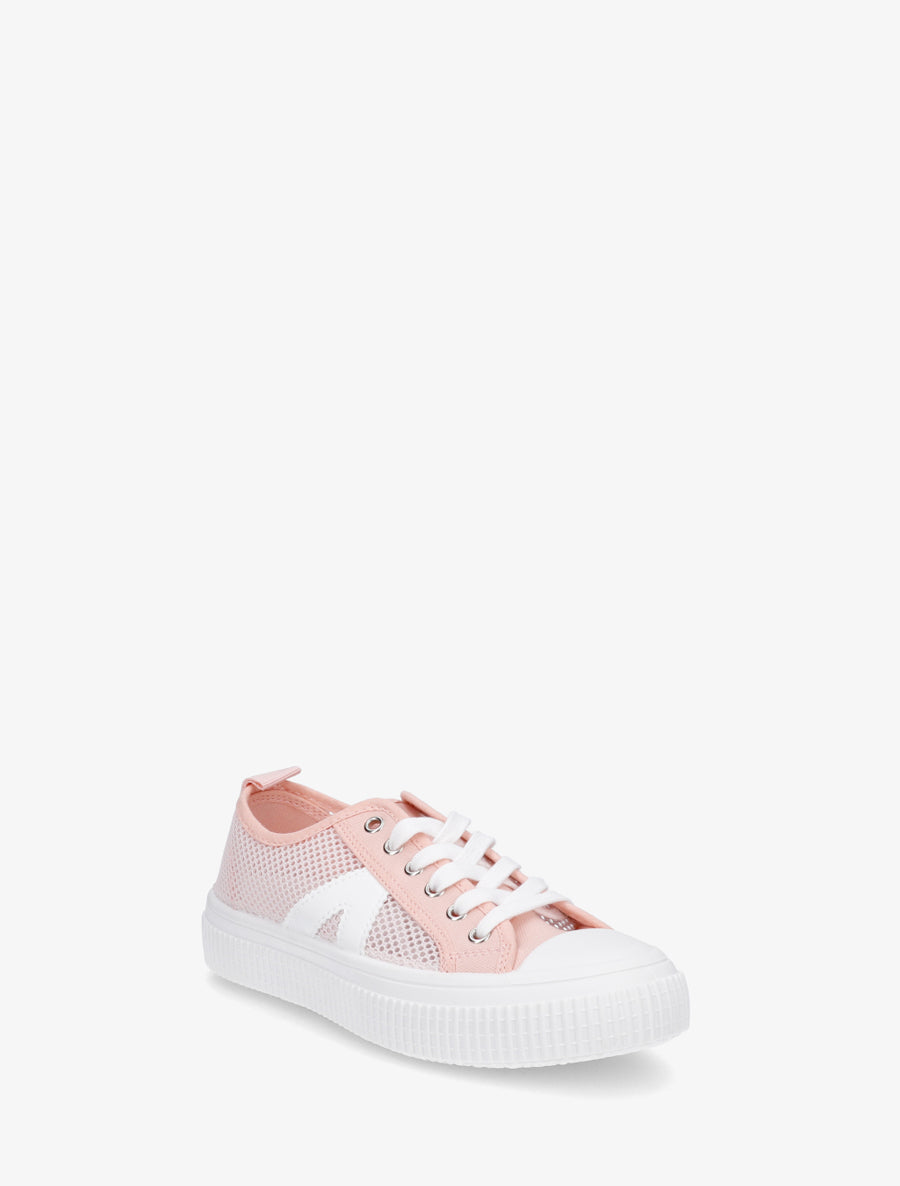 Sneakers unies en toile - Rose - 2