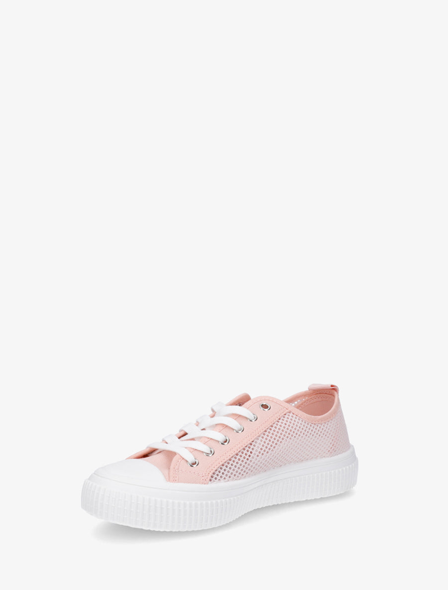 Sneakers unies en toile - Rose - 3