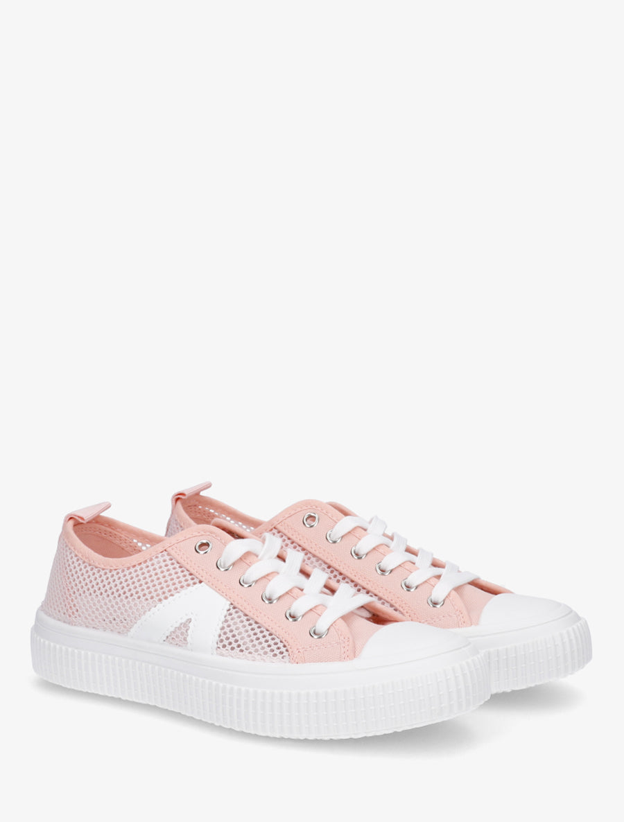 Sneakers unies en toile - Rose - 4
