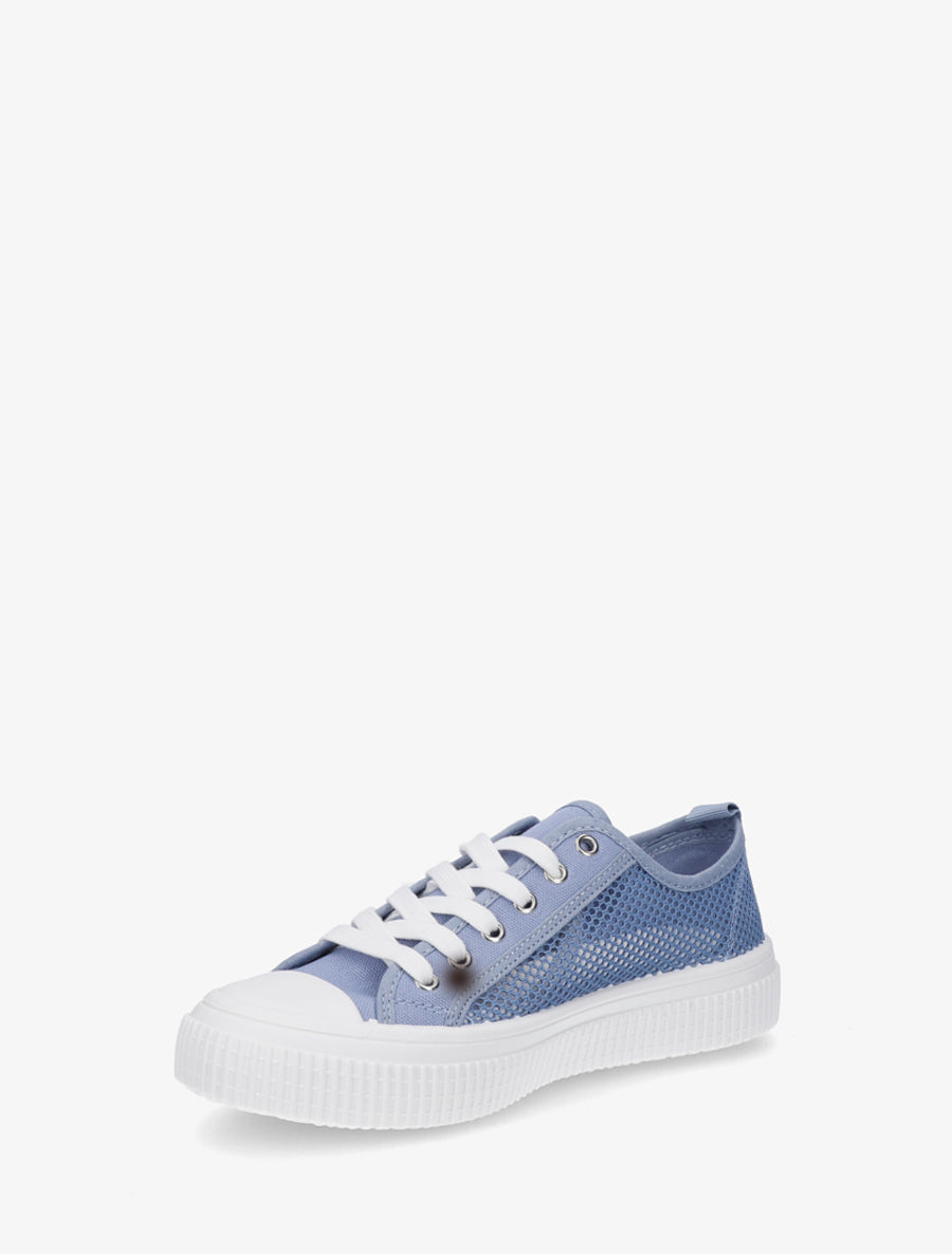 Sneakers unies en toile - Bleu - 3
