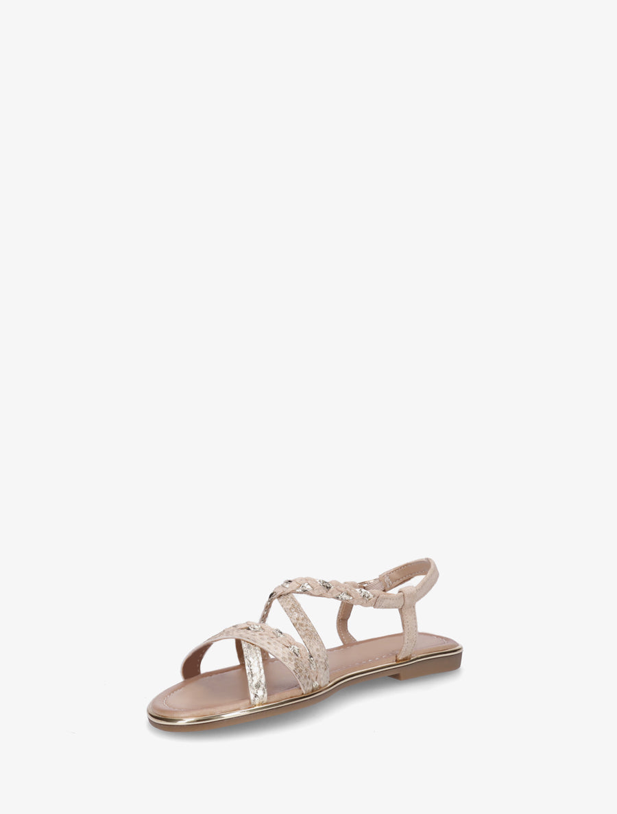 Nu-pieds croisés à tresses - Beige - 3