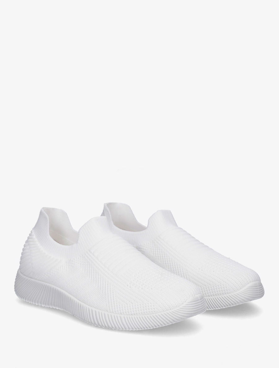 Running en mesh à semelles striées - Blanc - 4