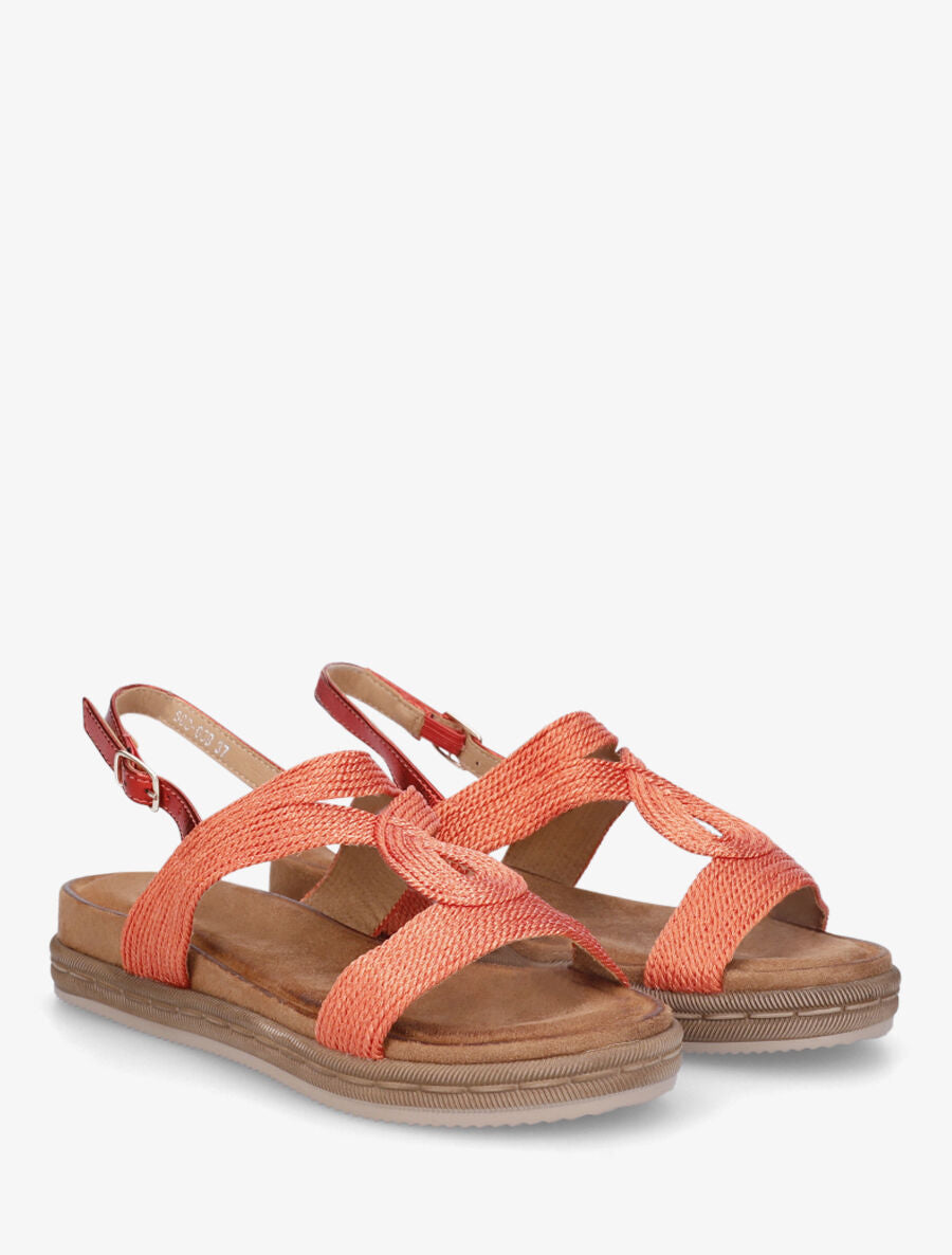 Nu-pieds style corde - Orange - 4