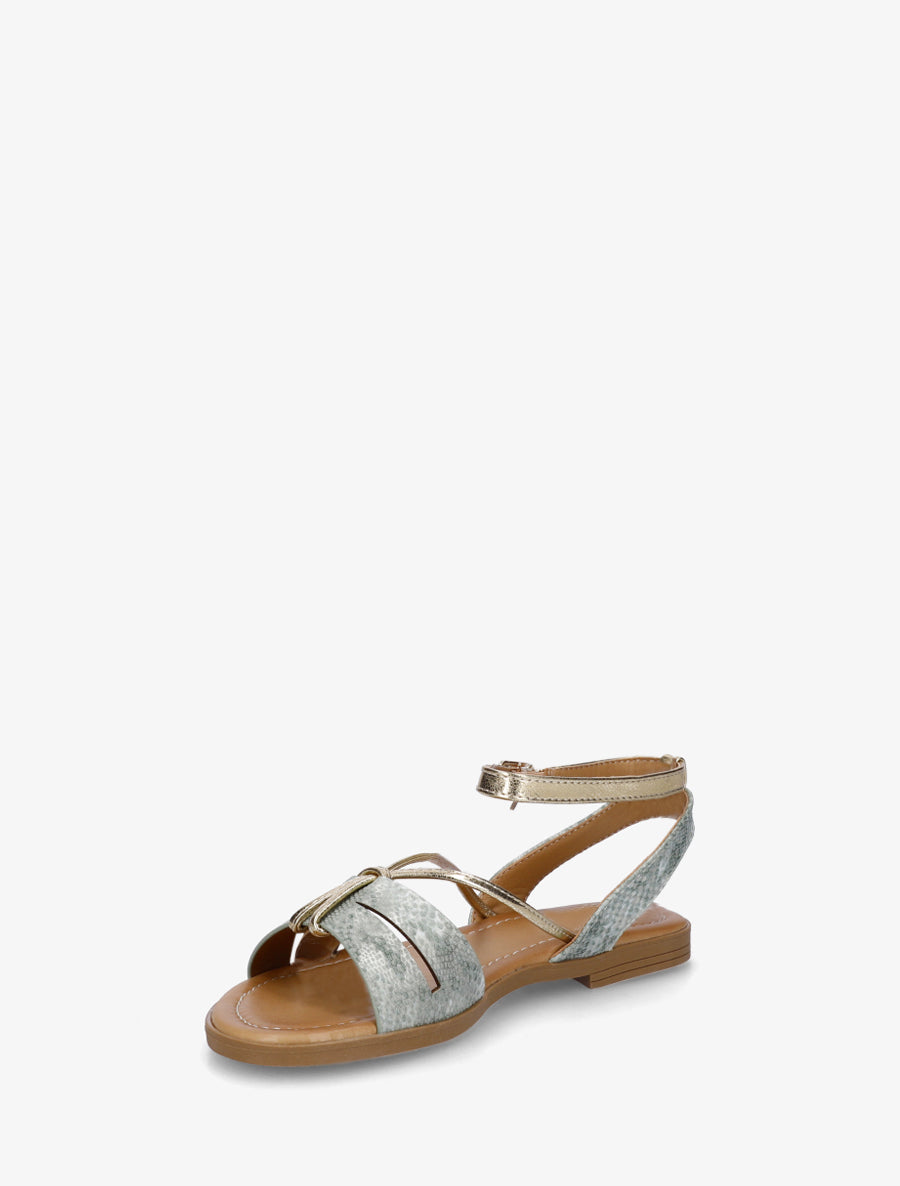 Nu-pieds en python irisé - Vert clair - 3