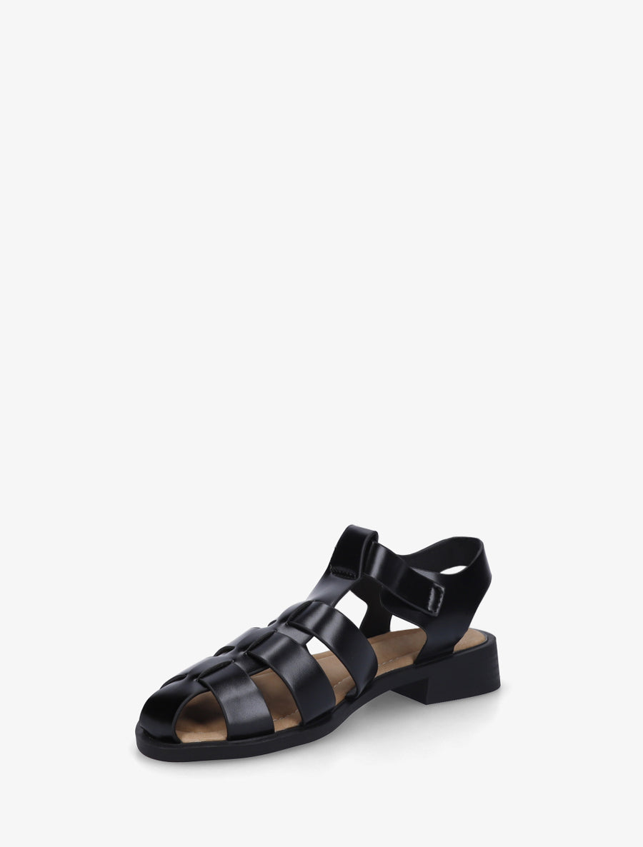 Sandales en simili à boucle - Noir - 3