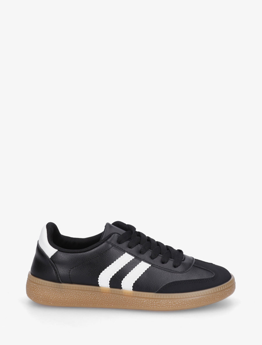 Sneakers à bandes contrastantes - Noir - 1