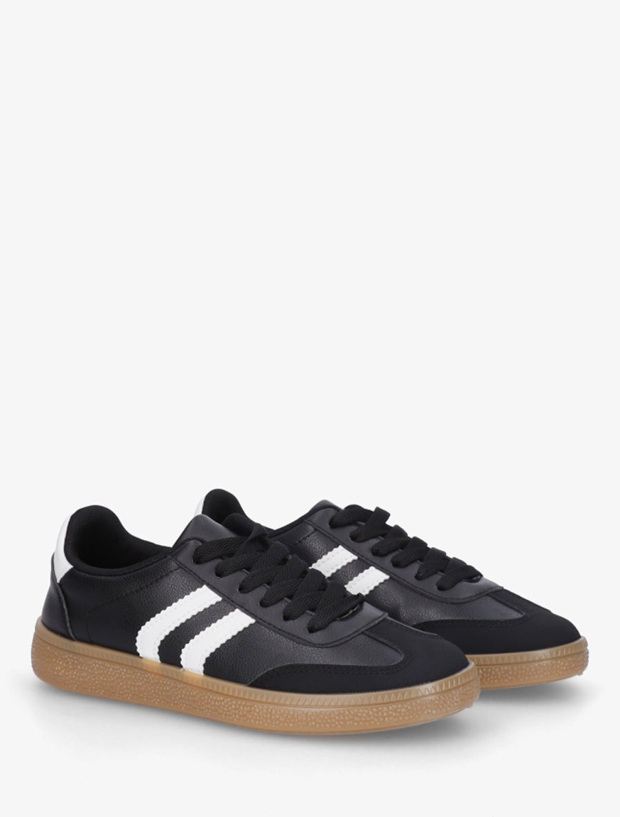 Sneakers à bandes contrastantes - Noir - 4