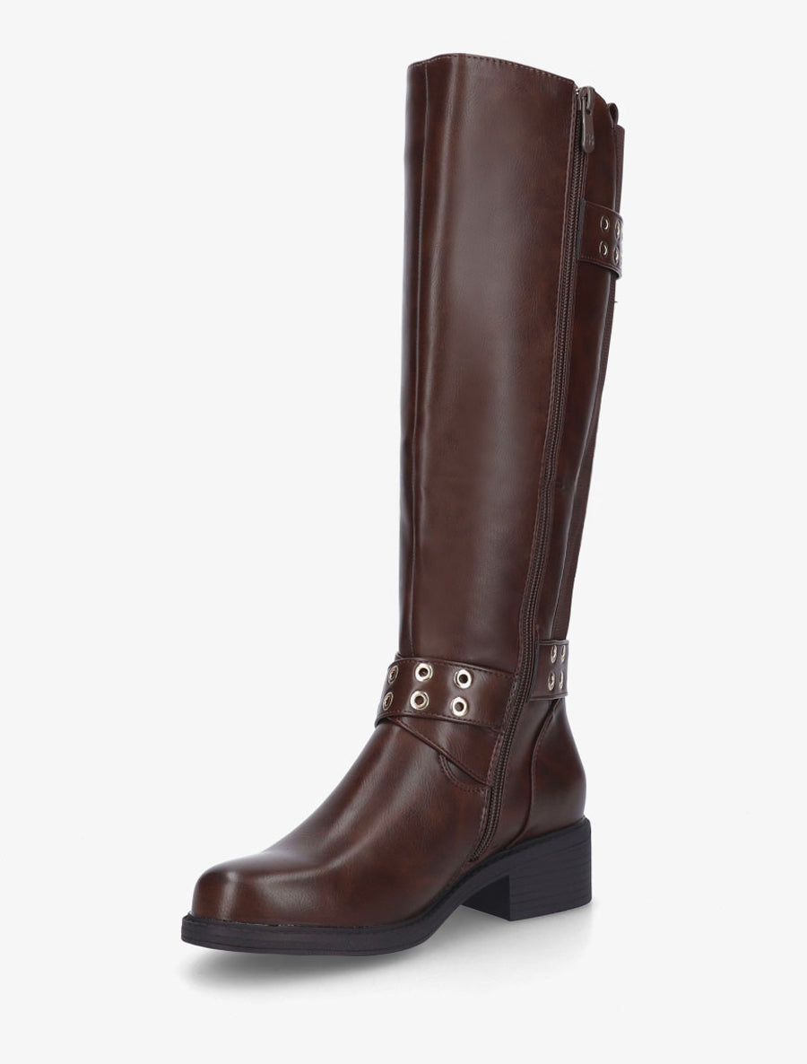 Bottes élastiquées à double sangles - Marron - 3