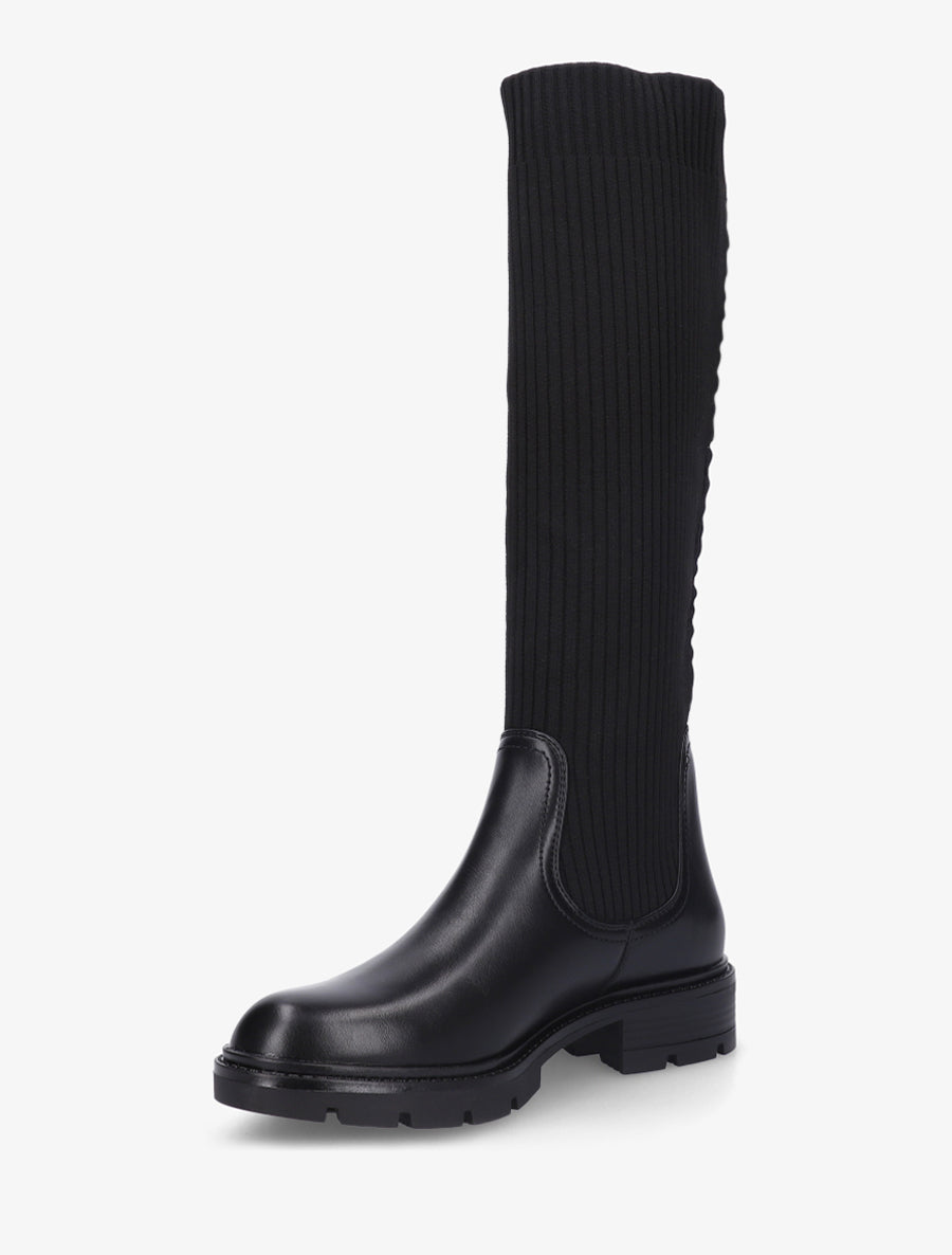 Bottes plates style chaussette - Noir - 3