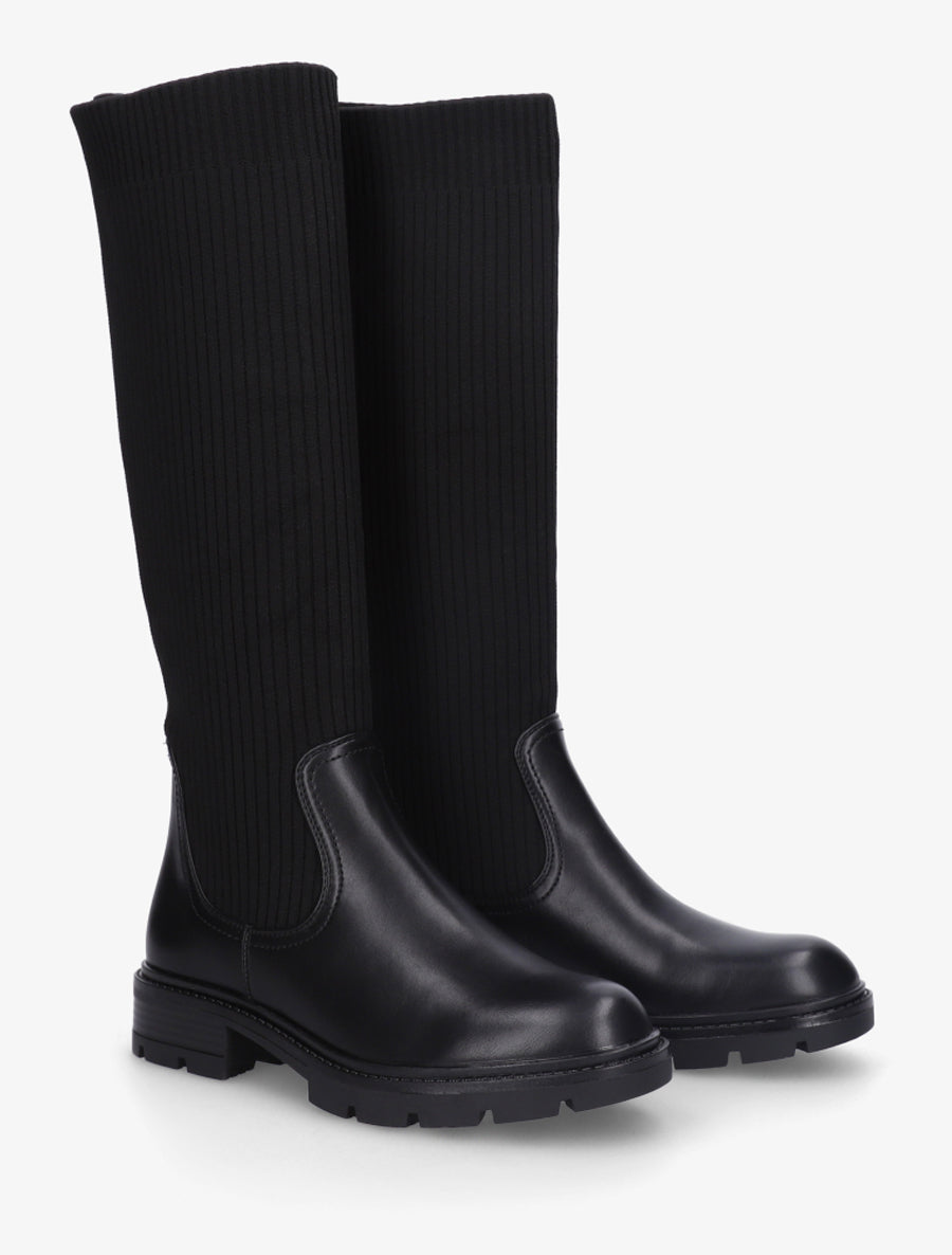 Bottes plates style chaussette - Noir - 4