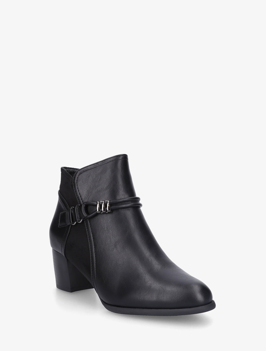 Bottines bi-matière à sangle fantaisie - Noir - 2
