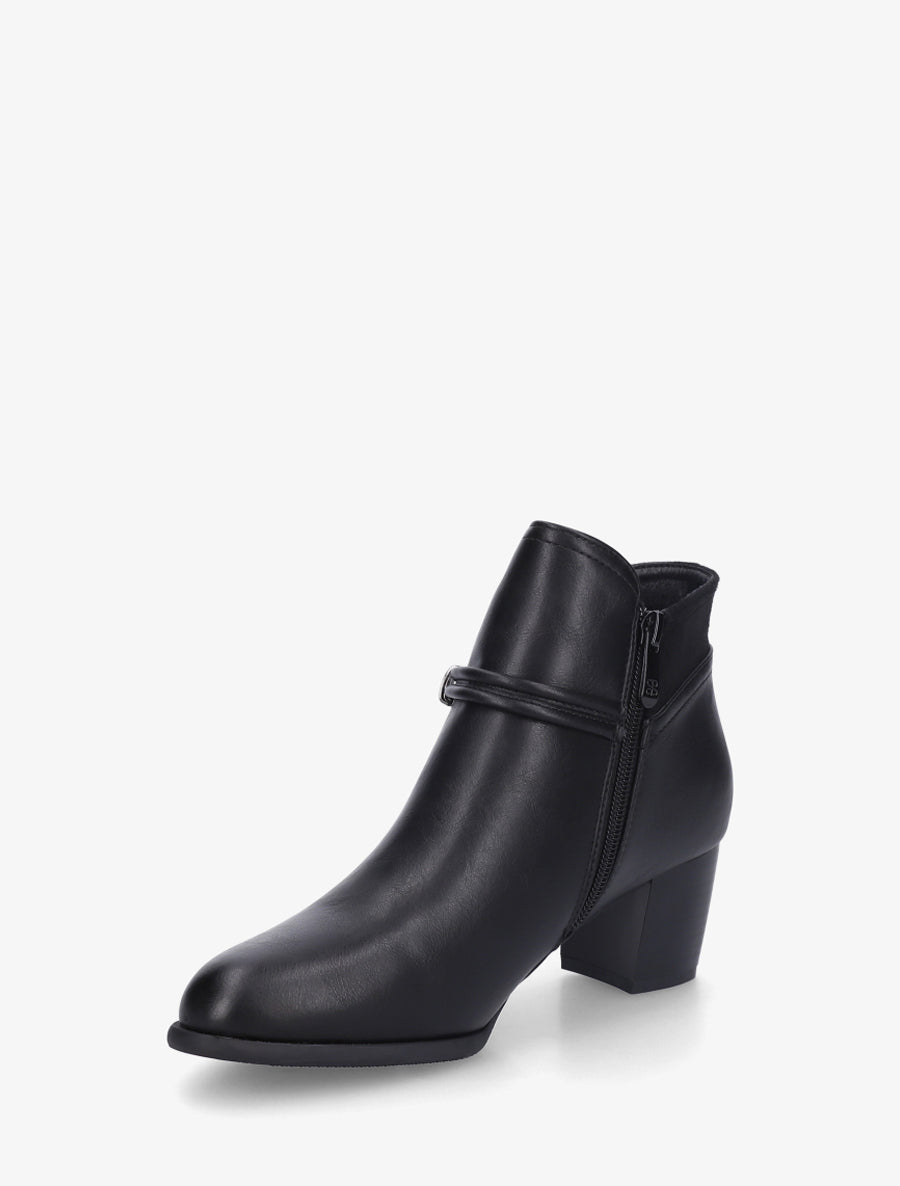 Bottines bi-matière à sangle fantaisie - Noir - 3