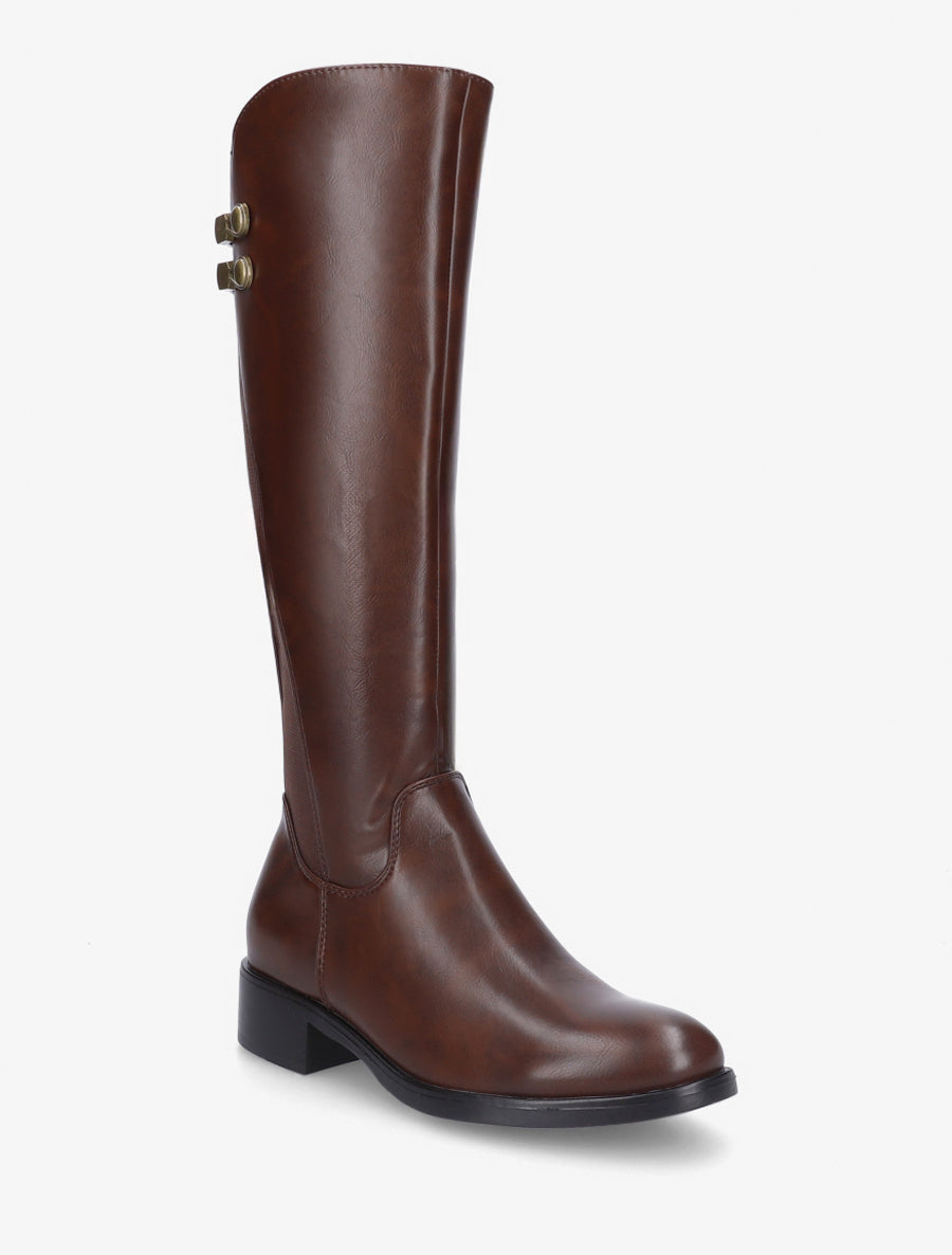 Bottes élastiquées style cavalière - Marron - 2