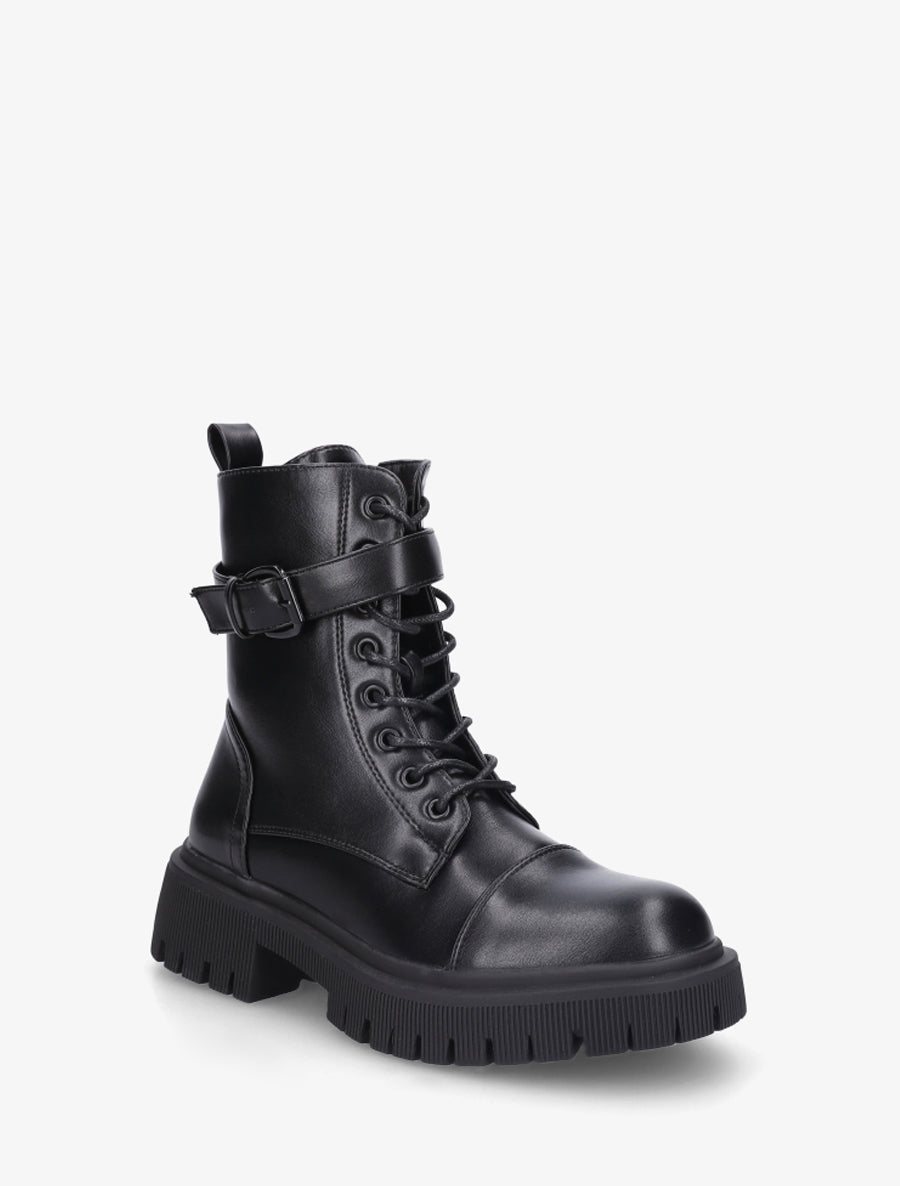 Bottines lacées style rangers - Noir - 2