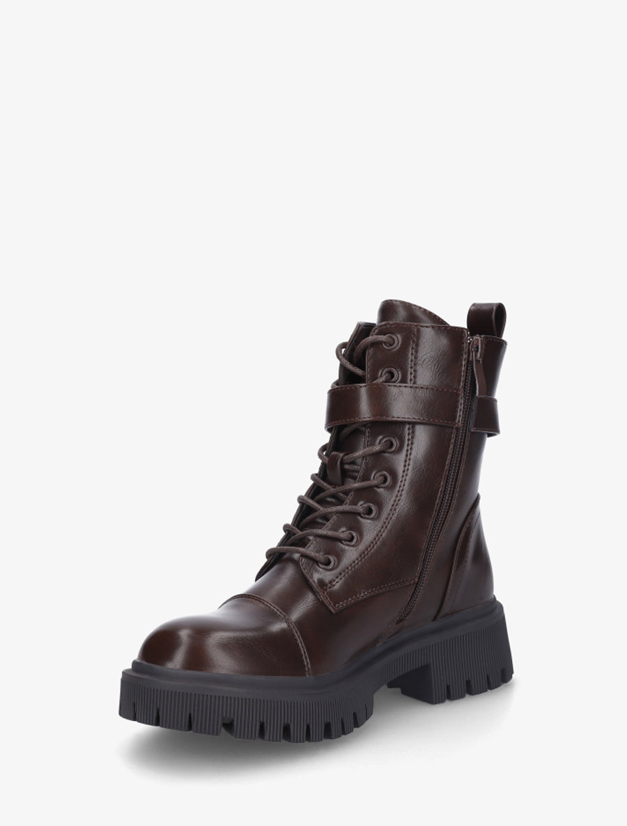 Bottines lacées style rangers - Marron - 3