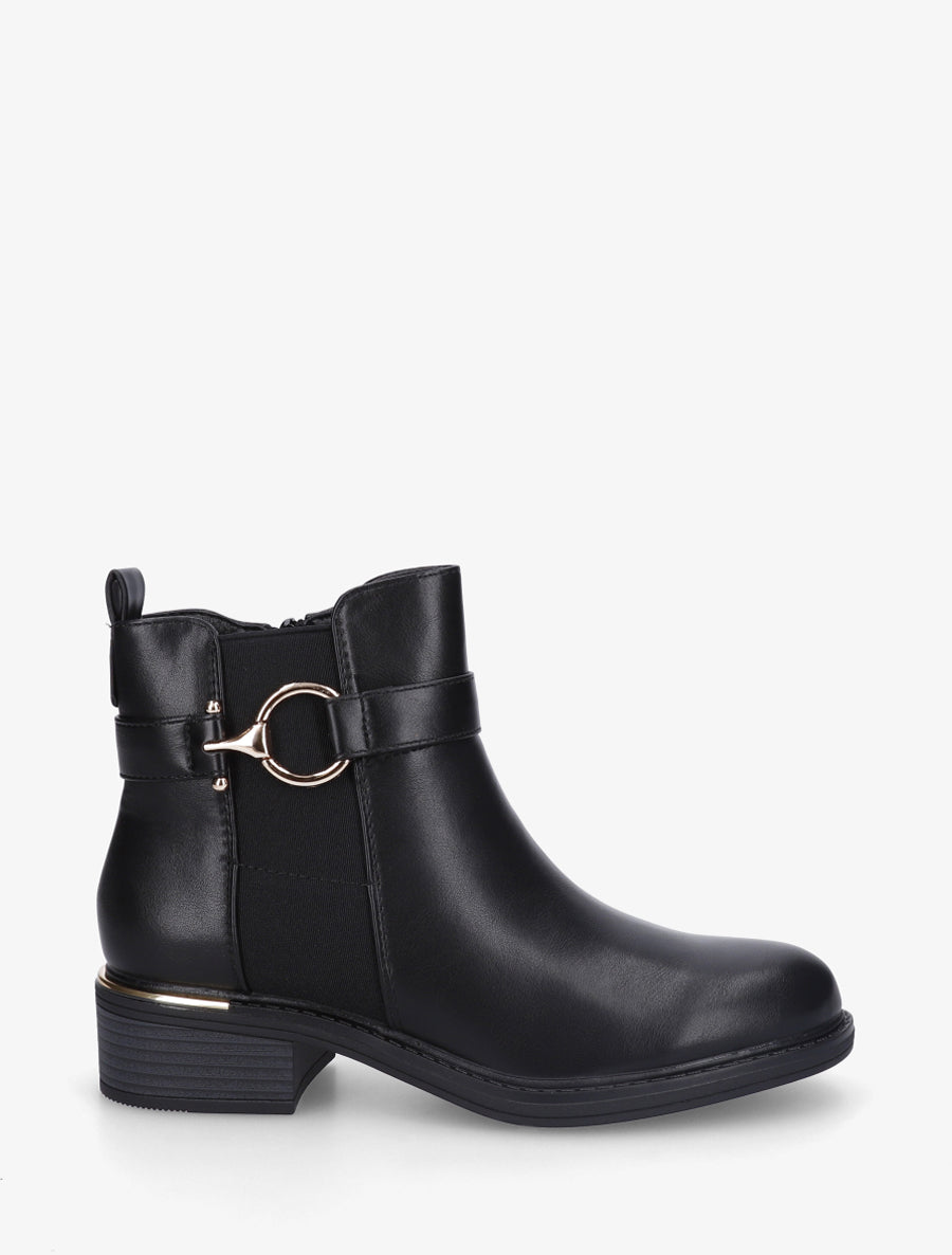 Bottines élastiquées à boucle ronde - Noir - 1