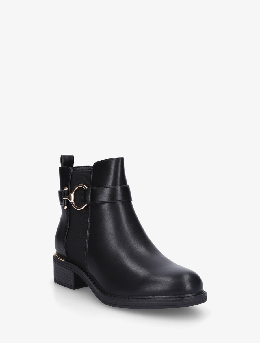 Bottines élastiquées à boucle ronde - Noir - 2