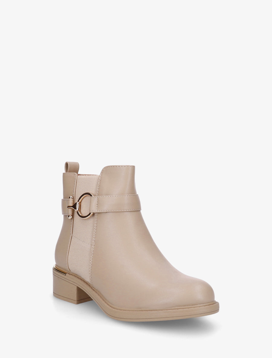 Bottines élastiquées à boucle ronde - Taupe clair - 2