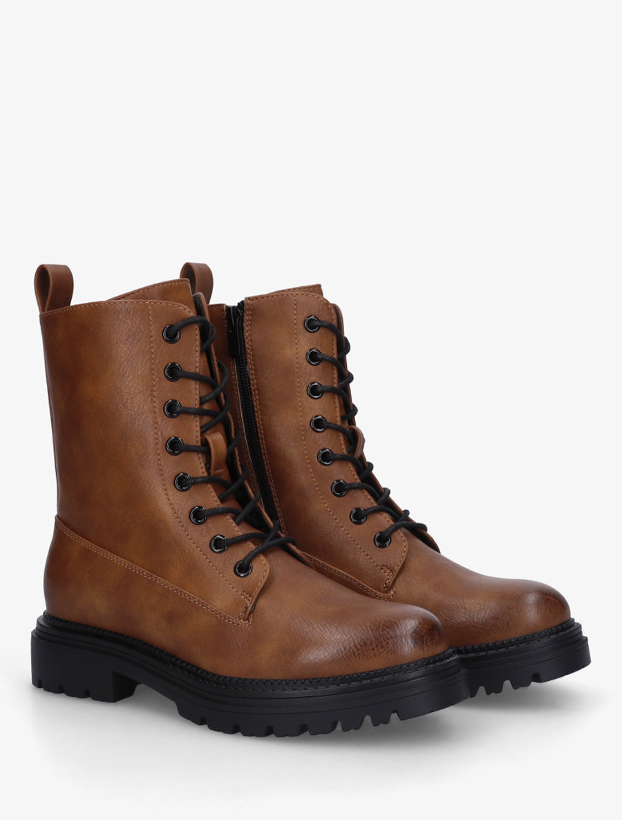Boots en simili style rangers - Camel - 4