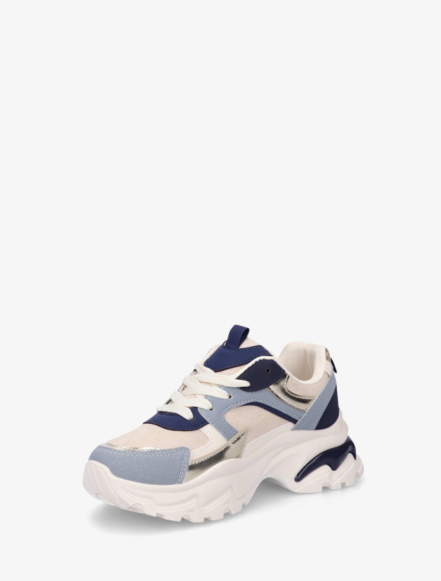 Baskets bimatière à contrefort animal - Bleu - 3