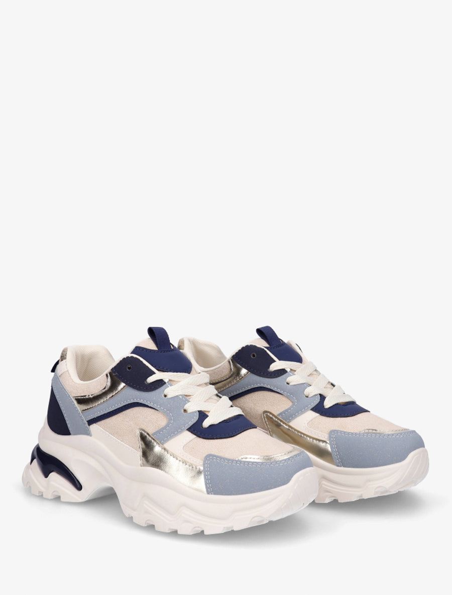 Baskets bimatière à contrefort animal - Bleu - 4
