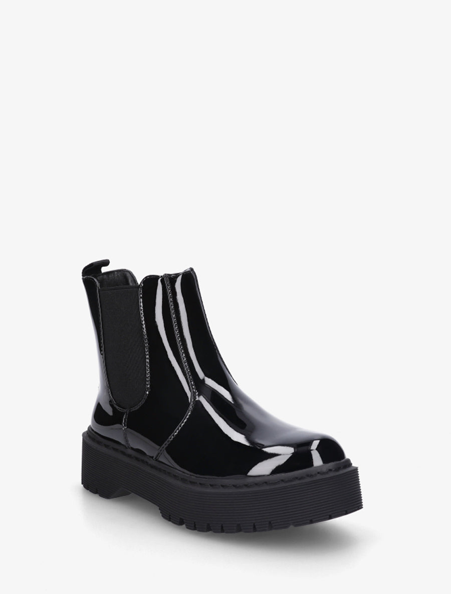 Bottines vernies style chelsea - Noir - 2