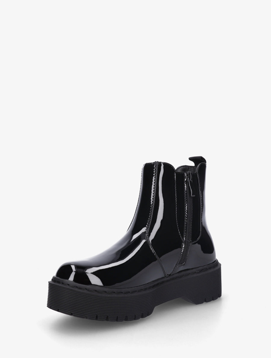 Bottines vernies style chelsea - Noir - 3