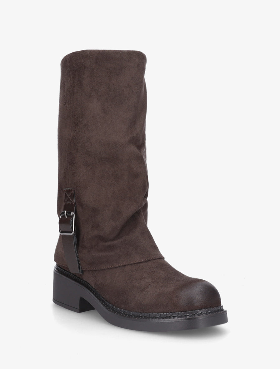 Bottes bimatière à ceinturon - Marron - 2