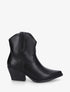 Bottines style santiag en simili - Noir - 1