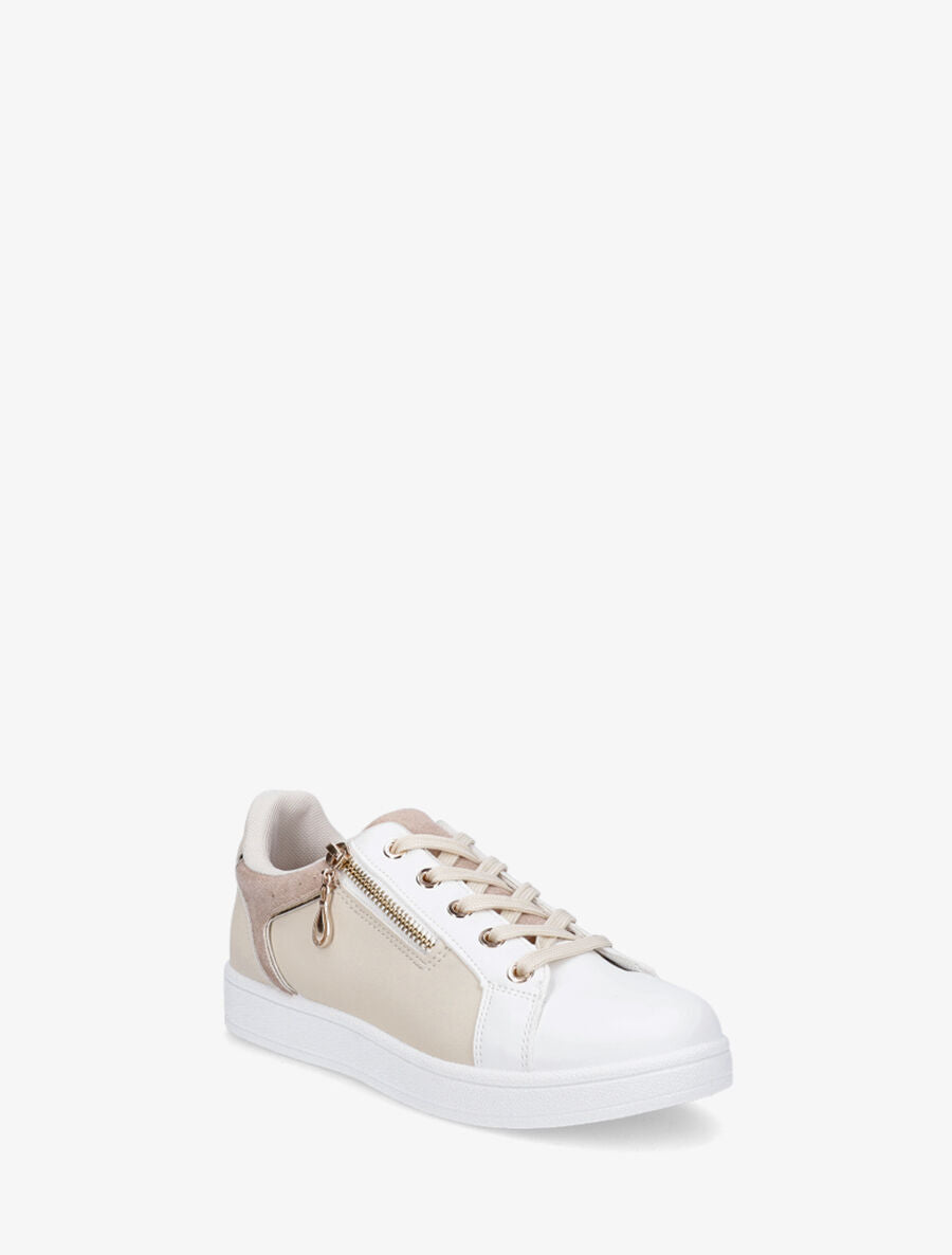 Baskets à zip en simili - Beige - 3