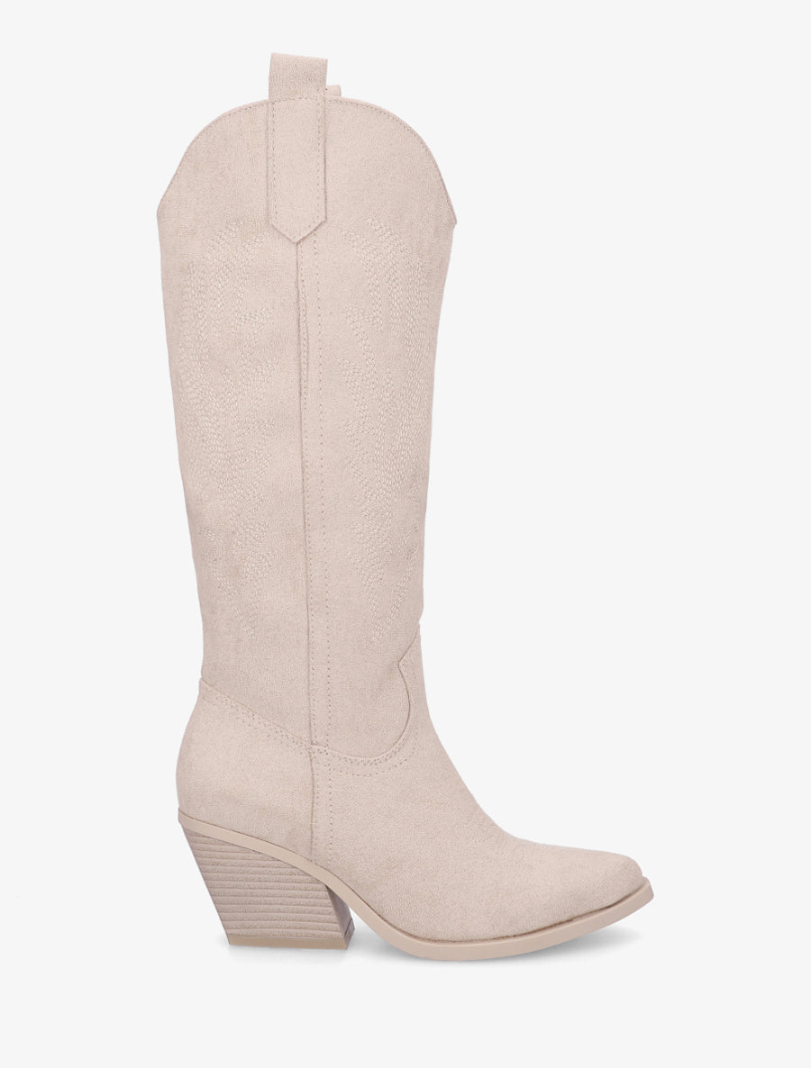 Bottes style santiags - Beige - 1