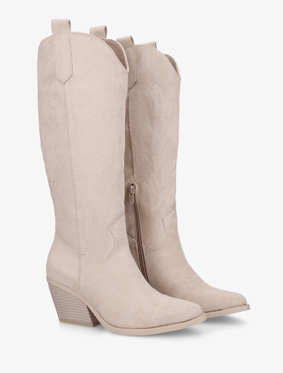 Bottes style santiags - Beige - 4