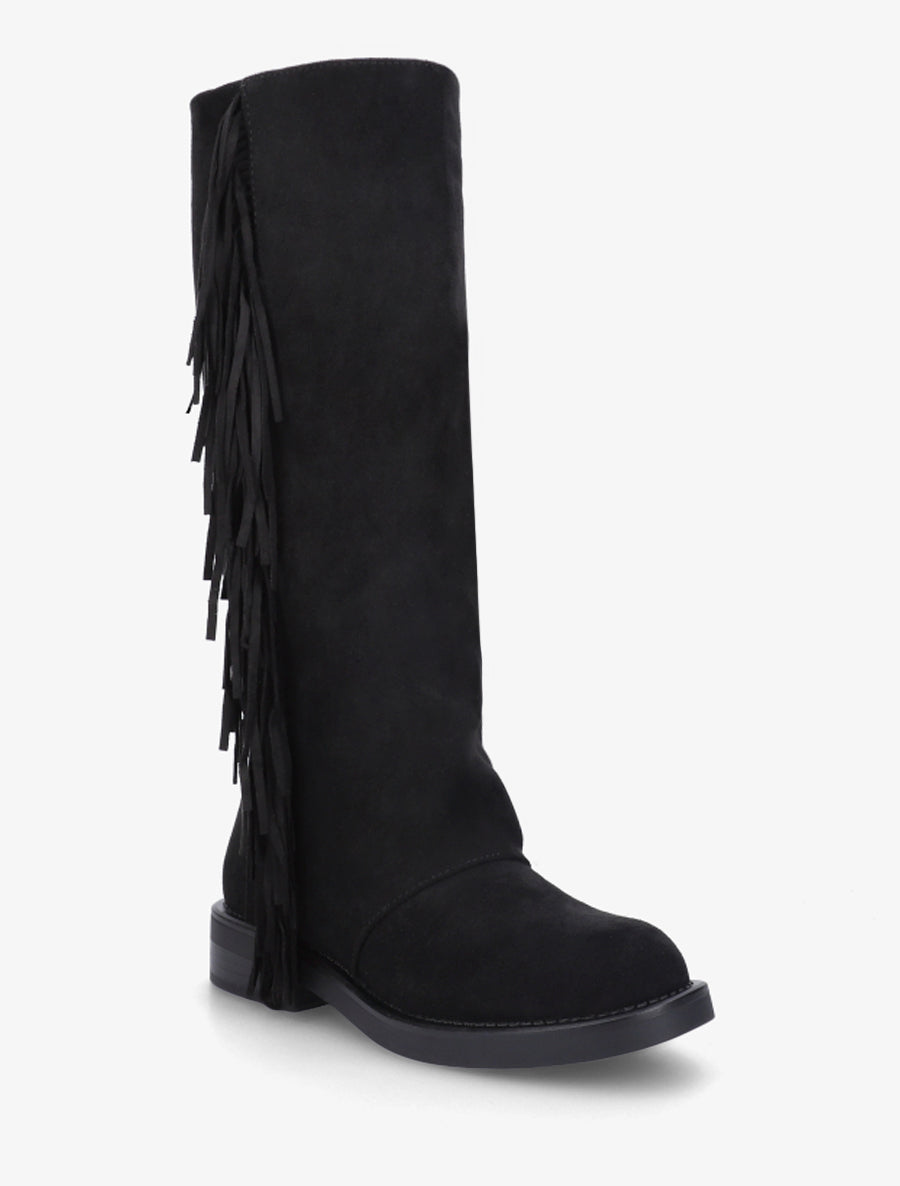 Bottes à franges en suédine - Noir - 2