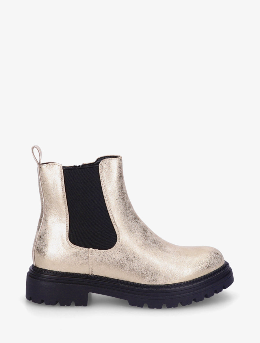 Bottines style chelsea en simili - Or - 1